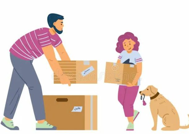 Daughter Moving Out with dog